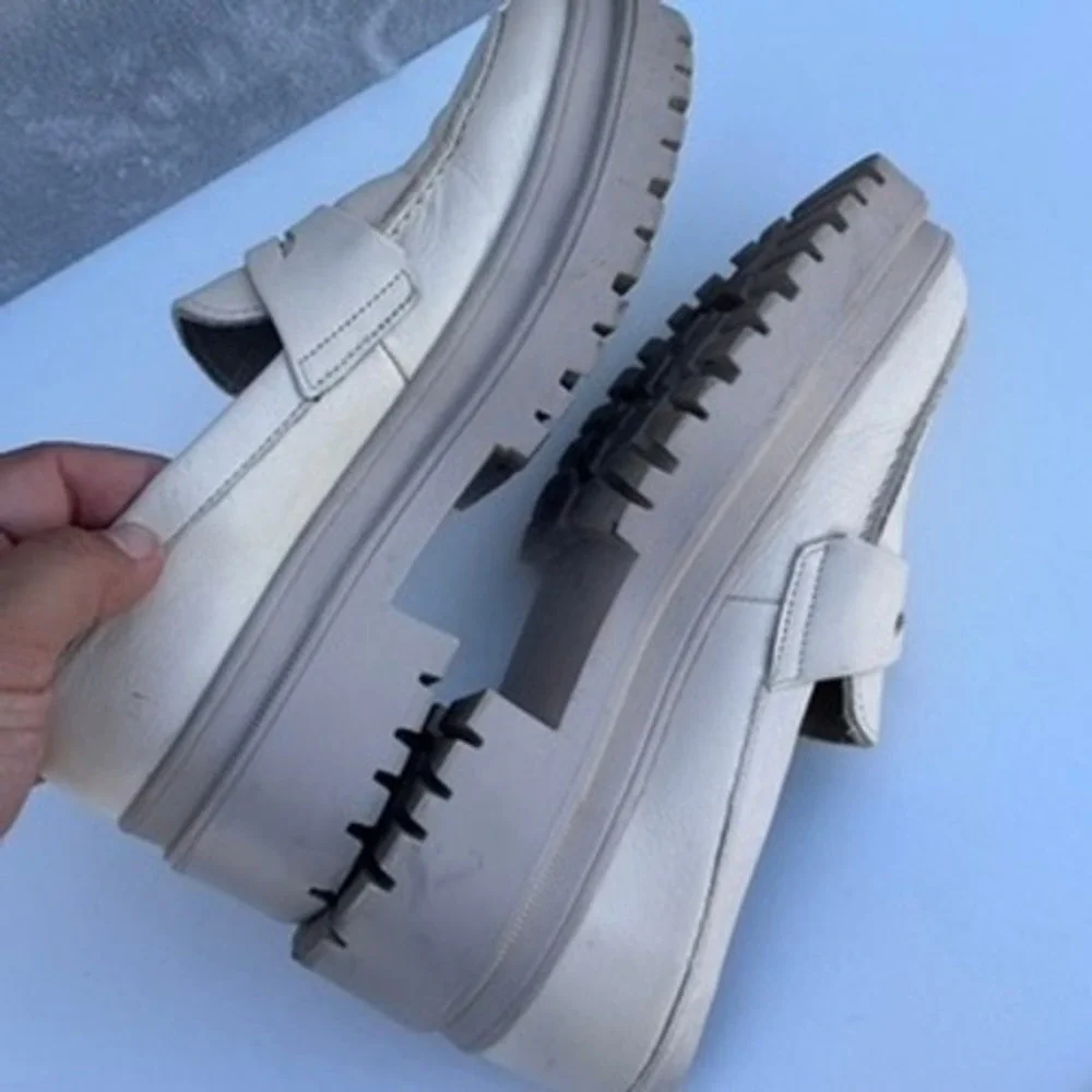 PATINA Zoe Chunky Loafer Cream White Leather Shoes Women US 6.5